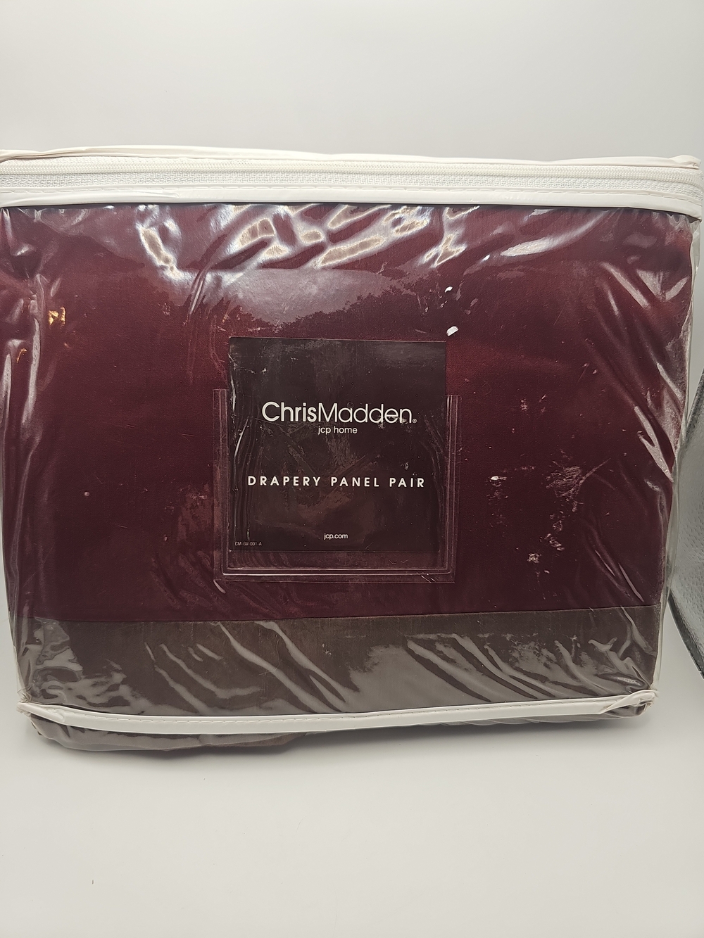 Chris Madden Burgundy Lined Drapery Curtain Panel Pair 42" x 84"